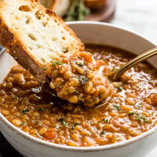 Delicious lentil soup perfect for busy weeknights.