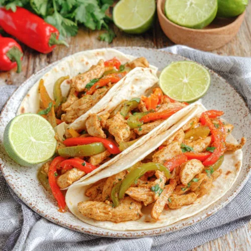 Low Calorie Fajitas: A Quick and Flavorful Delight 1 Delicious low calorie fajitas with chicken and colorful bell peppers