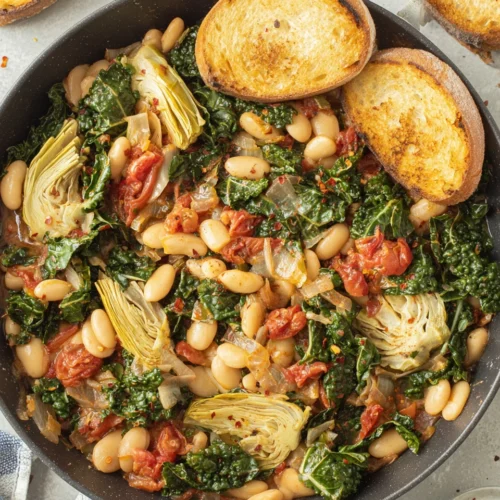 Tuscan White Bean Skillet: A Delightful Weeknight Dinner 1 Delicious Tuscan white bean skillet packed with flavors.
