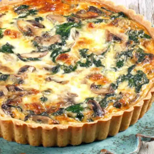 My Favorite Quiche: A Delicious, Family-Friendly Delight 1 Savory quiche with spinach and mushrooms, my favorite quiche.