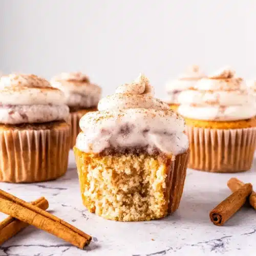 Delicious Churro Cupcakes: A Sweet Treat You’ll Love 1 Churro cupcakes with cream cheese frosting and cinnamon.