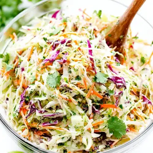 Cilantro Lime Slaw: A Fresh and Zesty Delight 1 Fresh cilantro lime slaw, perfect side for any meal.