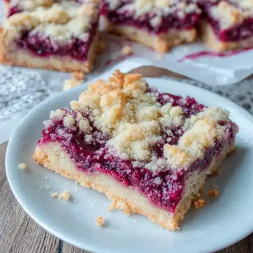 Keto Raspberry Crumble Bars: A Delicious Delight 1 Keto raspberry crumble bars with crumbly topping and juicy filling on a plate