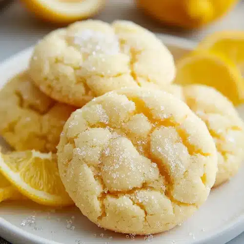 Lemon Sugar Cookies: A Delightfully Sweet Treat 1 Lemon sugar cookies with lemon slices on a white plate