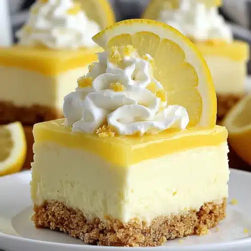 No Bake Lemon Cheesecake Bars: Refreshingly Easy Delight 1 Delicious no bake lemon cheesecake bars with lemon slices
