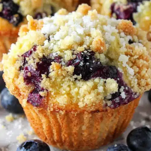 Delicious Blueberry Muffins with Streusel Topping 1 Blueberry muffins with streusel topping, golden crumbly topping, juicy berries, fresh baked
