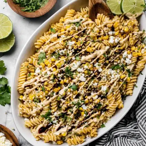 Mexican Elote Street Corn Pasta Salad: A Flavorful Delight 1 Mexican elote street corn pasta salad with corn, cheese, and lime
