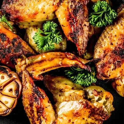 Crispy Buffalo Wild Wings Lemon Pepper chicken wings with parsley and garlic