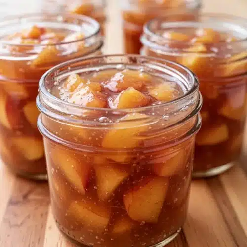 Cinnamon Peach Jam: A Deliciously Easy Recipe 2 Chunky cinnamon peach jam in glass jars, fresh and homemade