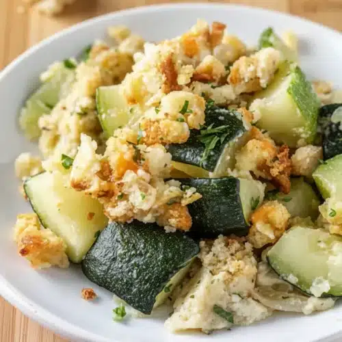 Easy Zucchini Squash Casserole: A Delicious Family Favorite 2 Easy zucchini squash casserole with crispy topping and fresh herbs