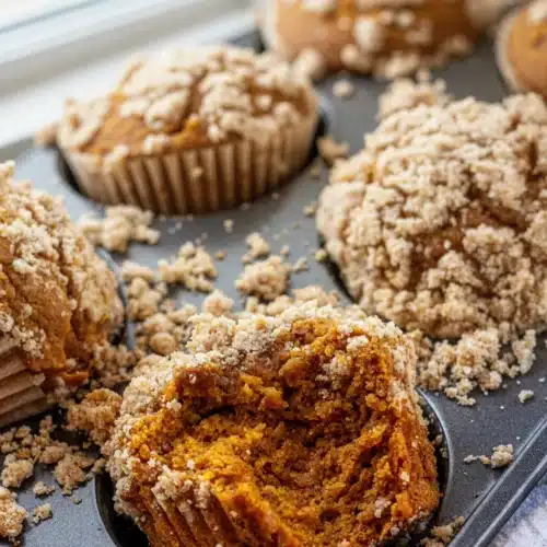 Best GF pumpkin muffins with streusel topping in muffin tin