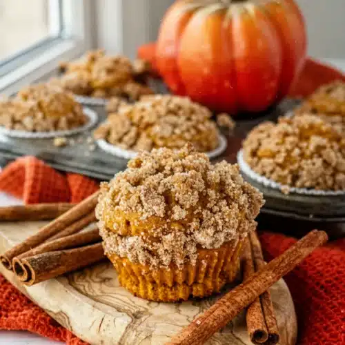 The Best Sugar-Free Pumpkin Muffin Recipe You’ll Love 1 Sugar-free pumpkin muffins with cinnamon streusel topping and pumpkin spice decor